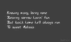 sweet melissa lyrics|More.